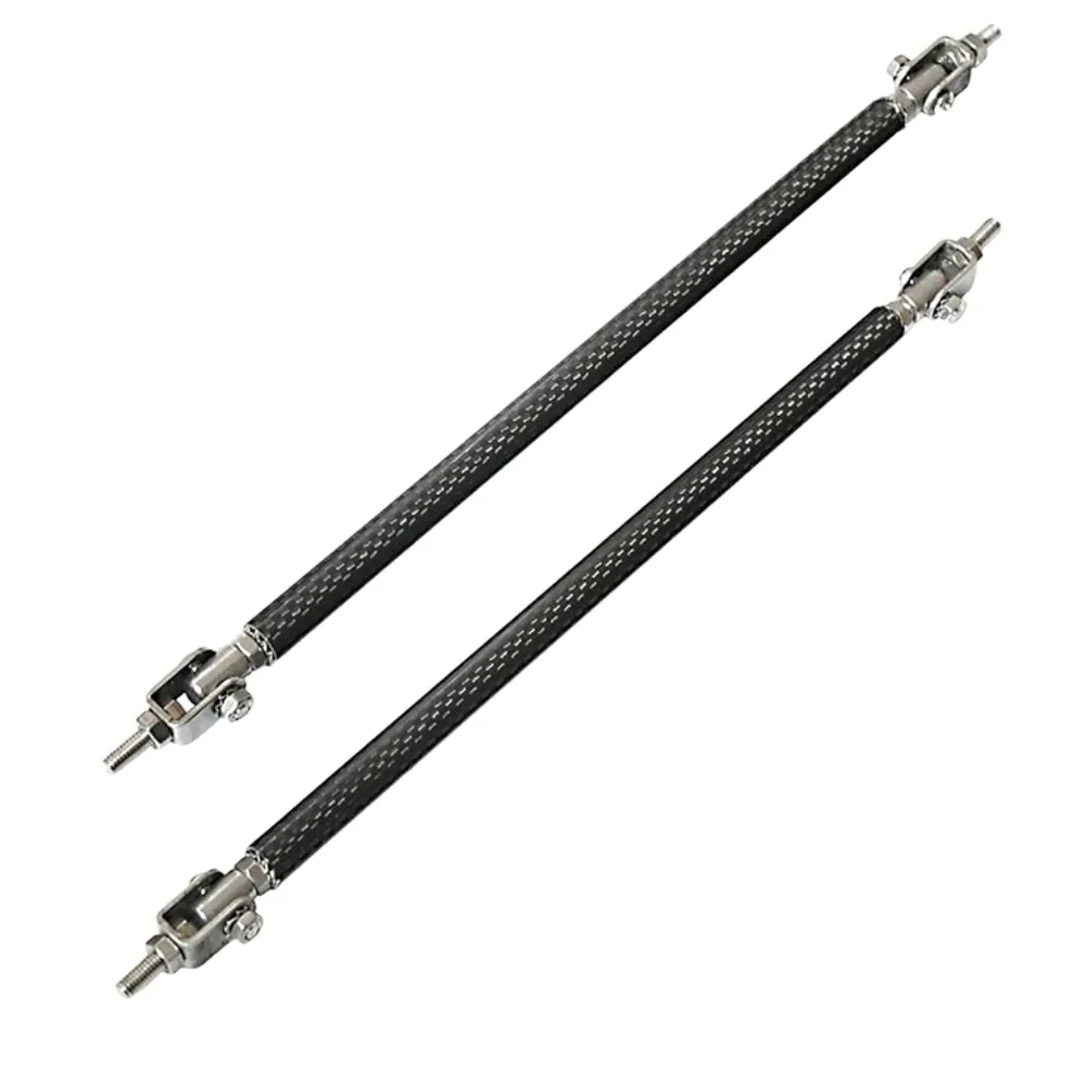 Carbon Front Bumper Lip Splitter Strut Rod Tie Support Bars - Picture 3 of 7